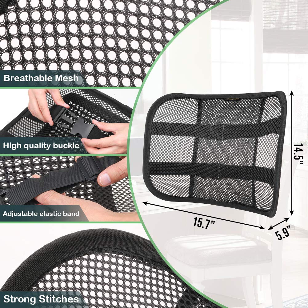 Buy Mesh Lumbar Support as Posture Chair Back Support with Breathable
