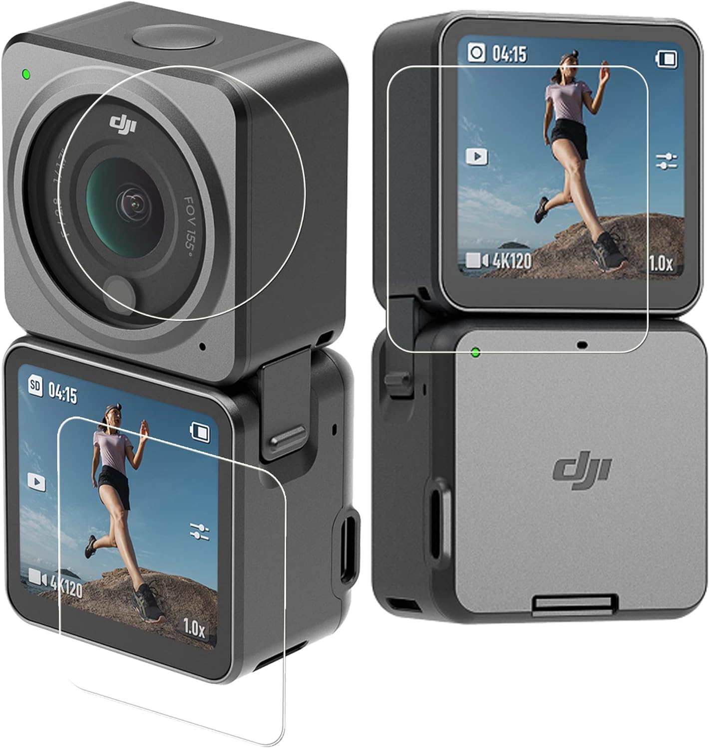 Tempered Glass Screen Protector for DJI Action 2 Action Camera (3 P'cs Set)