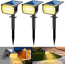 LOTMOS [72 LEDs/3 Pieces/3000K Solar LED Lights Outdoor Garden Waterproof IP67 LED Spotlights Outdoor Solar Lamp Solar Light for Patio, Pathways, Terrace, Floor, Shower, Pool, Lawn, lane