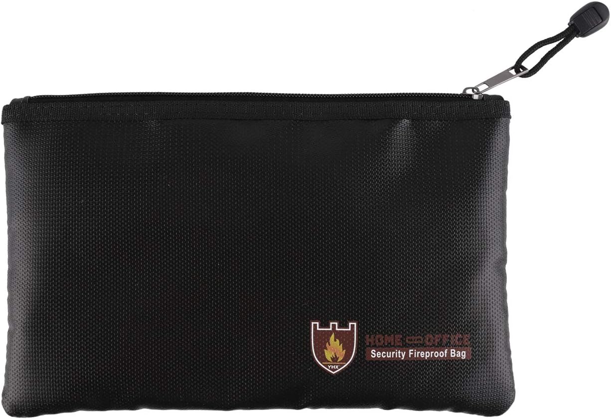 Fireproof Bags Waterproof Safe Document Envelope Bag Fireproof Safe Storage Bag with Zipper for Valuables,iPad, Money, Jewelry, Passport, Document (29x20cm)
