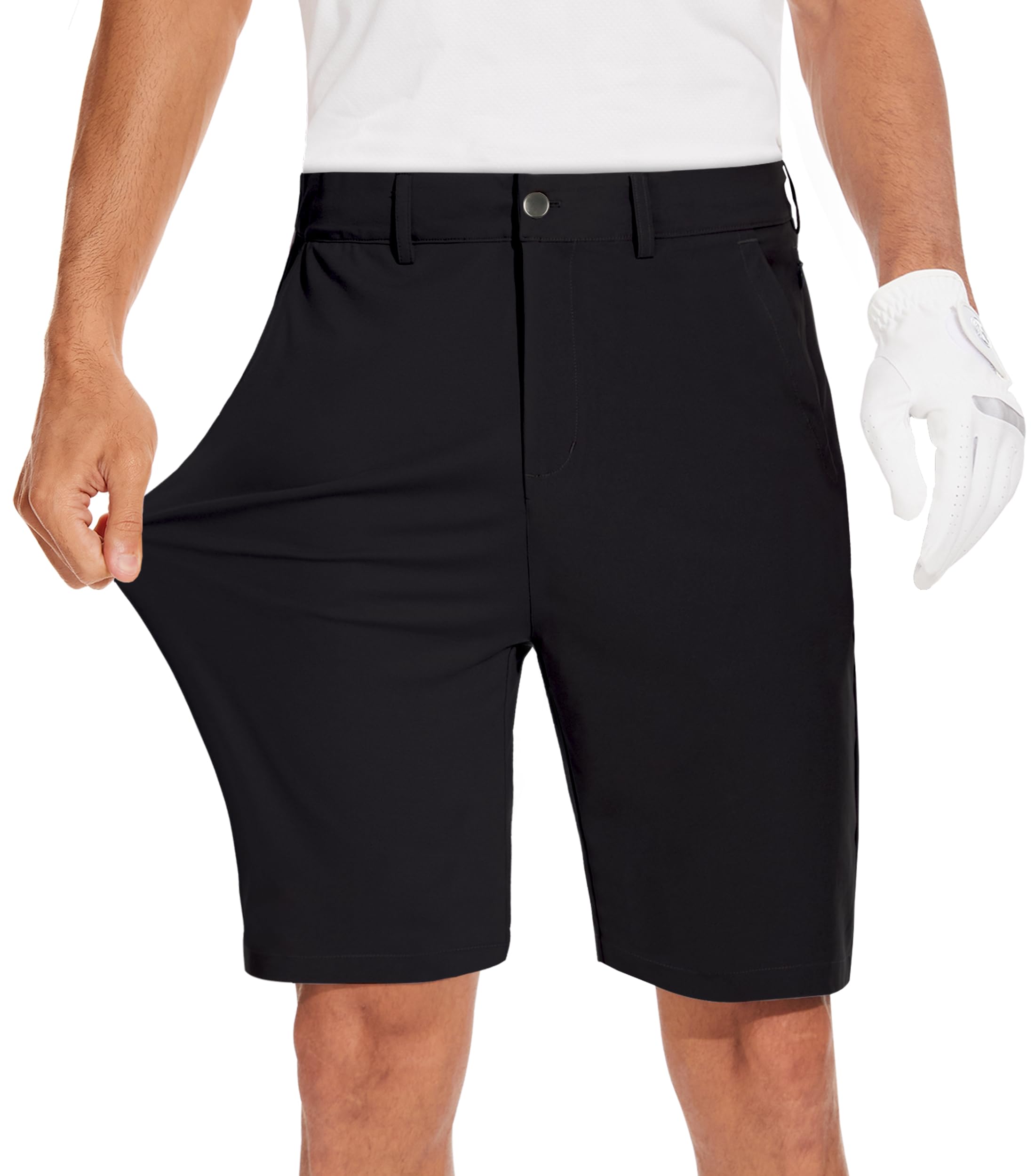 JWM Mens 7"/9" Stretch Golf Shorts - Lightweight Hybrid Casual Dress Work Flat Front Shorts with 5 Pockets Quick Dry UPF50
