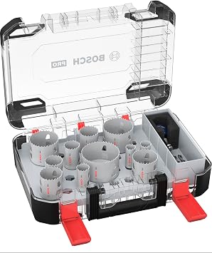 Bosch 14 x PRO Multi Material Power Change Plus Delik Testeresi Seti – Şeffaf Kılıf (Yumuşak Ahşap, Alçıpan Duvar için, Ø 20 – 76 mm, Profesyonel Aksesuar Matkap/Tornavida için)