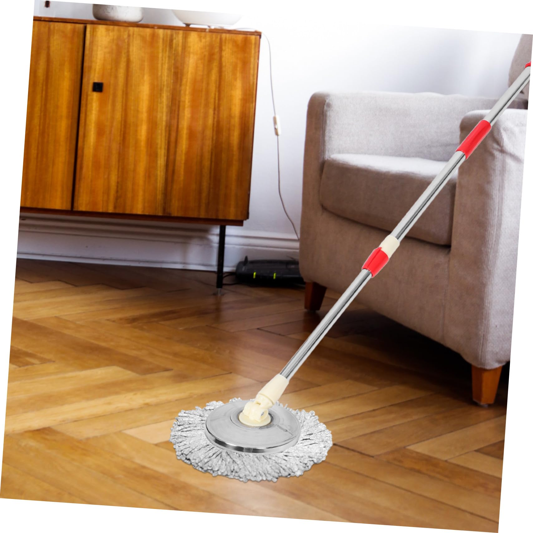 Palo de Fregona de Repuesto Azul Compatible Trapeador Giratorio, Acero Inoxidable y Plástico Resistente, Fácil de Usar para Azulejos y Suelos de Madera