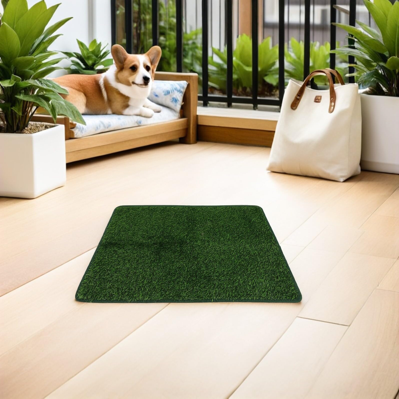 SUPVOX Tapis de Propreté pour Chien en Gazon Artificiel, 2 Pièces, Vert | Pe et Tpr, Entretien Facile, Protection du Sol, pour Balcon et Usage Extérieur