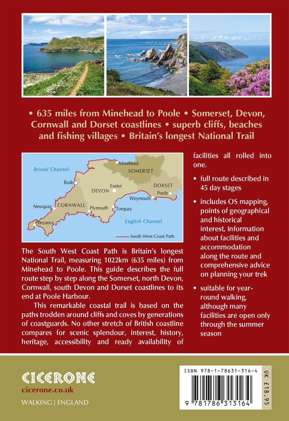 Walking the South West Coast Path: National Trail From Minehead to South Haven Point (Cicerone National Trail Guides)