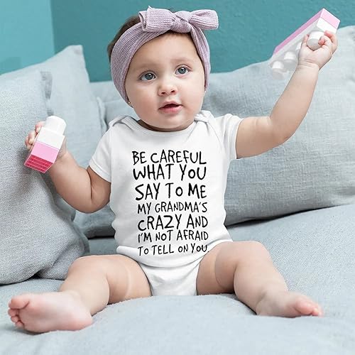 Miniatura 2 de Back Off I Have A Crazy Grandma Funny Baby Pregnancy Bodysuits Infant One-piece Baby Bodysuit funny baby Onesie