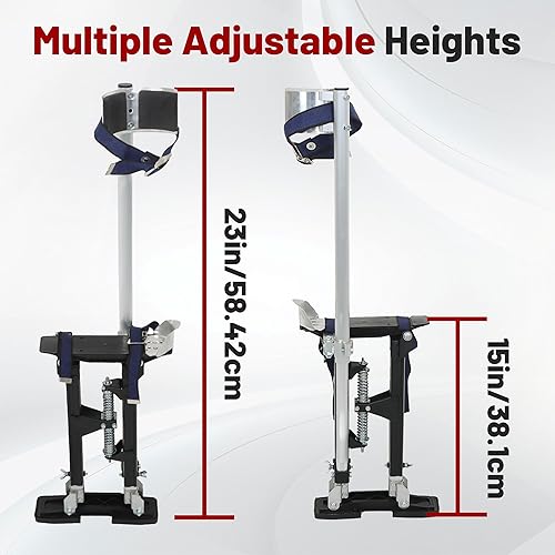 Vista 5 de findmall Zancos de aluminio ajustable de 15-23 pulgadas para paneles de yeso para pintar o limpiar