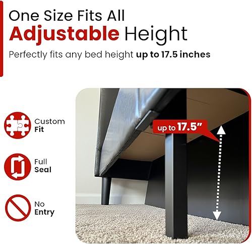 Miniatura 4 de Bloqueador oculto para mascotas debajo de la cama, barrera para perros y gatos de hasta 17.5 pulgadas de alto (ajustable). Incluye 3 piezas para
