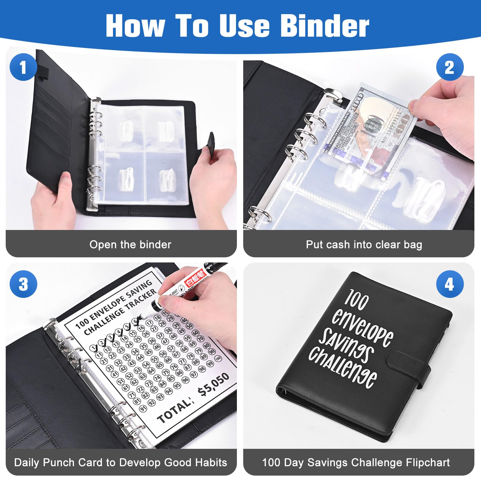 SKYDUE 100 Envelope Saving Challenge - Planificador Presupuestario A5