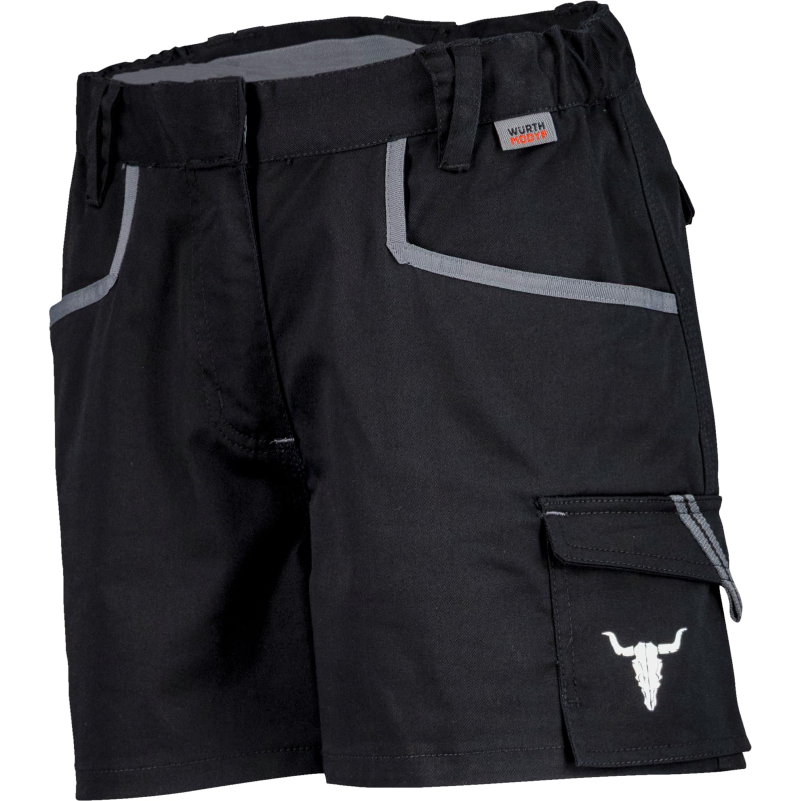 WÜRTH MODYF Damen Arbeitsshorts Stretch X - Wacken Edition - Gr. 32-48 | Kurze Cargo-Arbeitshose – ideal für Festival, Freizeit und aktive Tage im Freien.