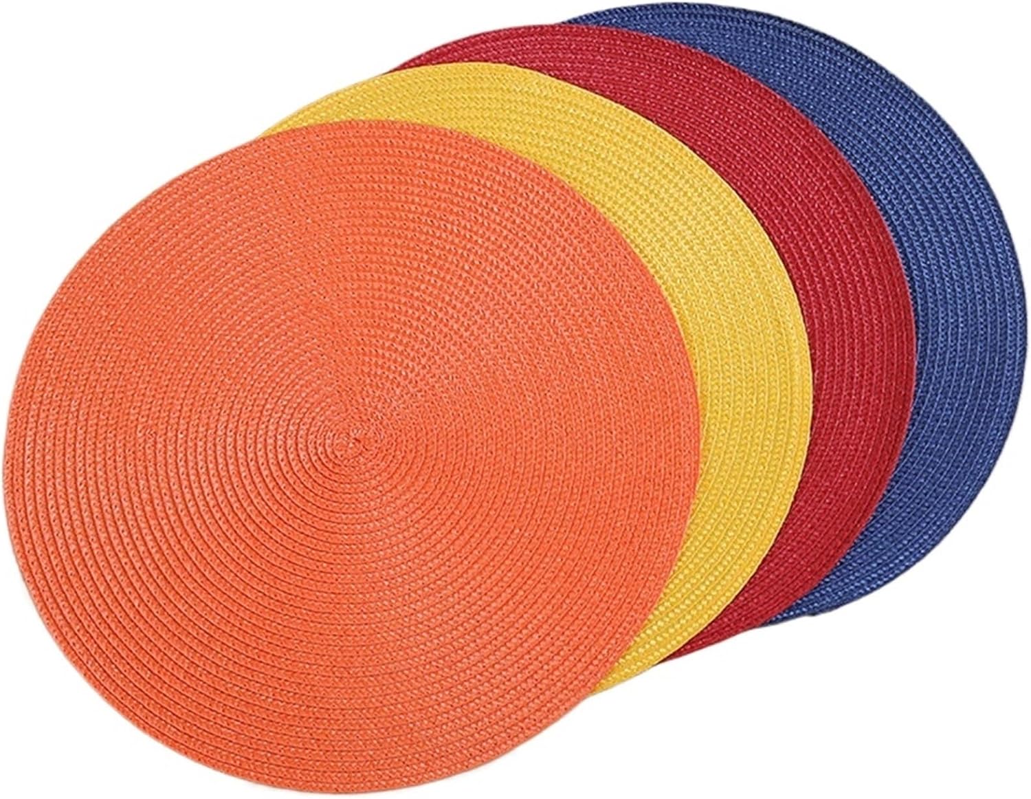 2 PCS Round Woven Mats & Pads, Heat-Resistant and Non-Slip Place Mats for Dining Table, Ideal for Outdoor Picnic 38x38cm(Brown 2pcs)