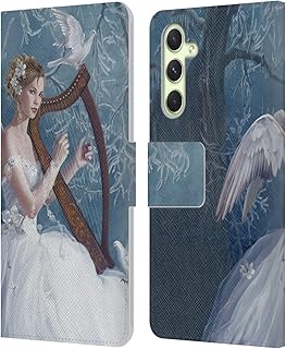 Head Case Designs Officially Licensed Nene Thomas Chorus Angel Harp and Dove Deep Forest Leather Book Wallet Case Cover Compatible with Samsung Galaxy A54 5G