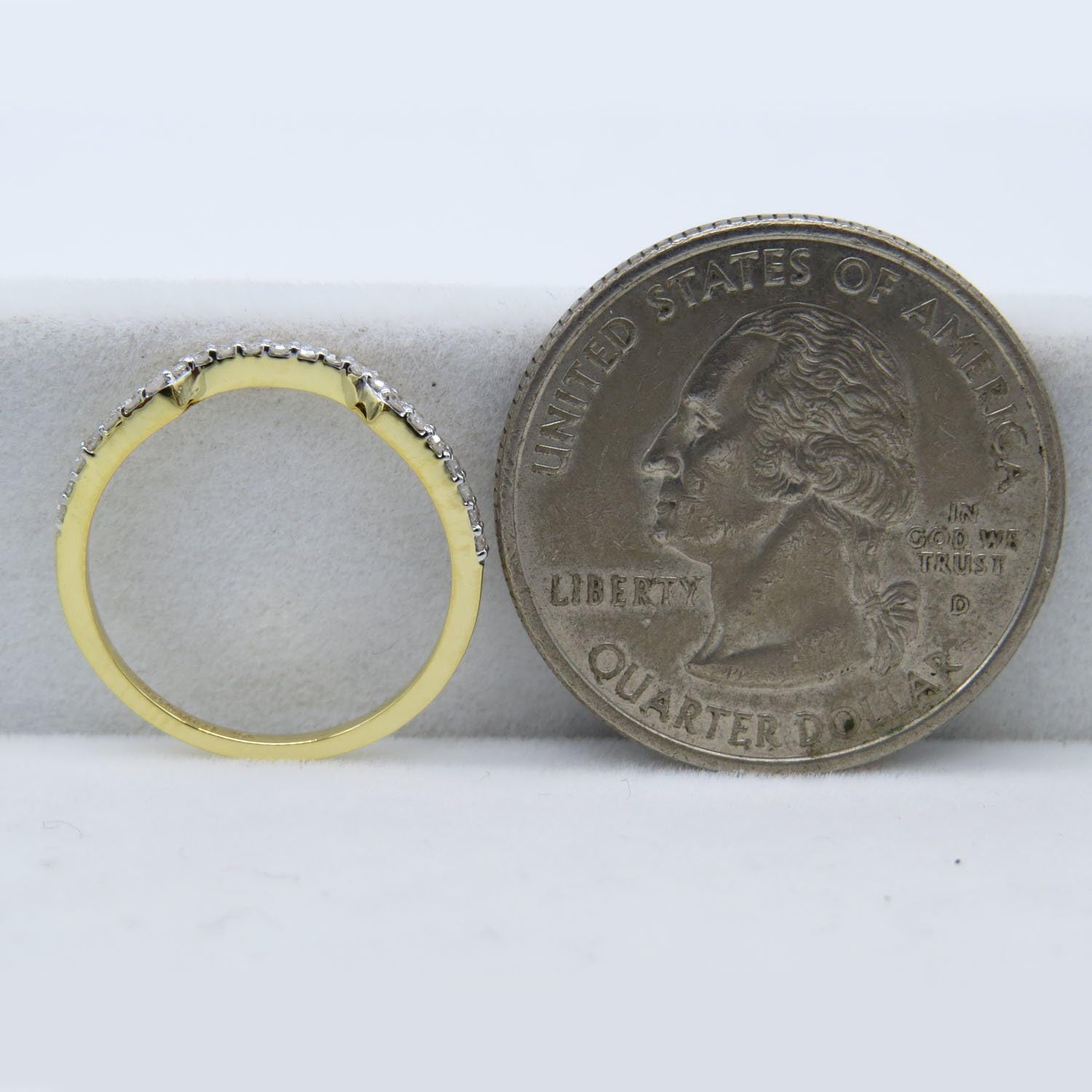 Dazzlingrock Collection 0.15 Ctw Round Natural Diamond Women Stackable Wedding Contour Band Guard Ring, 14K White Real Solid Gold - Image 8