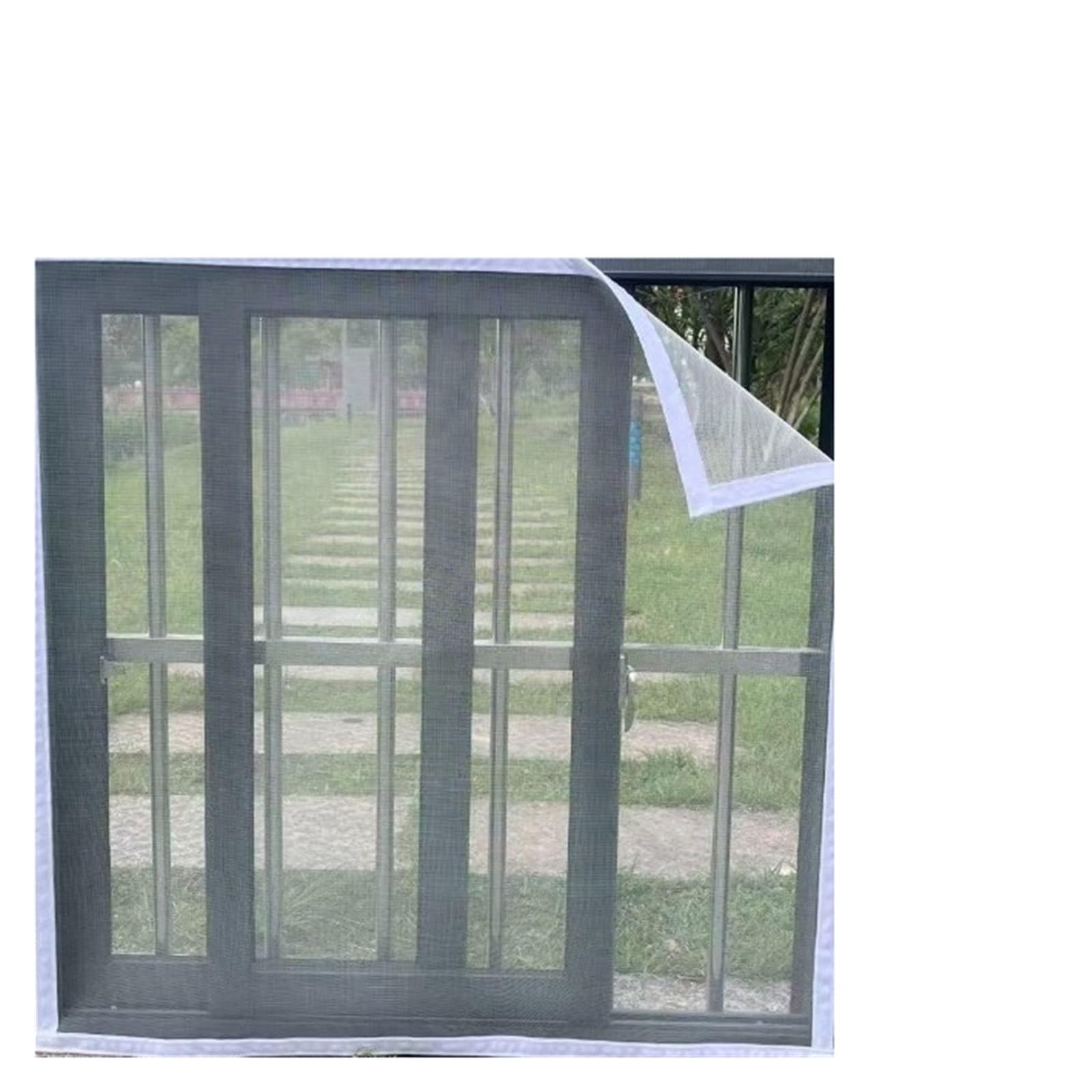 1PC Full Veil Mesh Dustproof Invisible Design Mosquito Proof Polypropylene Window Screen(White-Width 150cm,Height190cm)