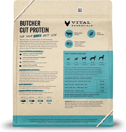 Miniatura 2 de Vital Essentials Alimento crudo liofilizado para perros, carne de res, 30 onzas