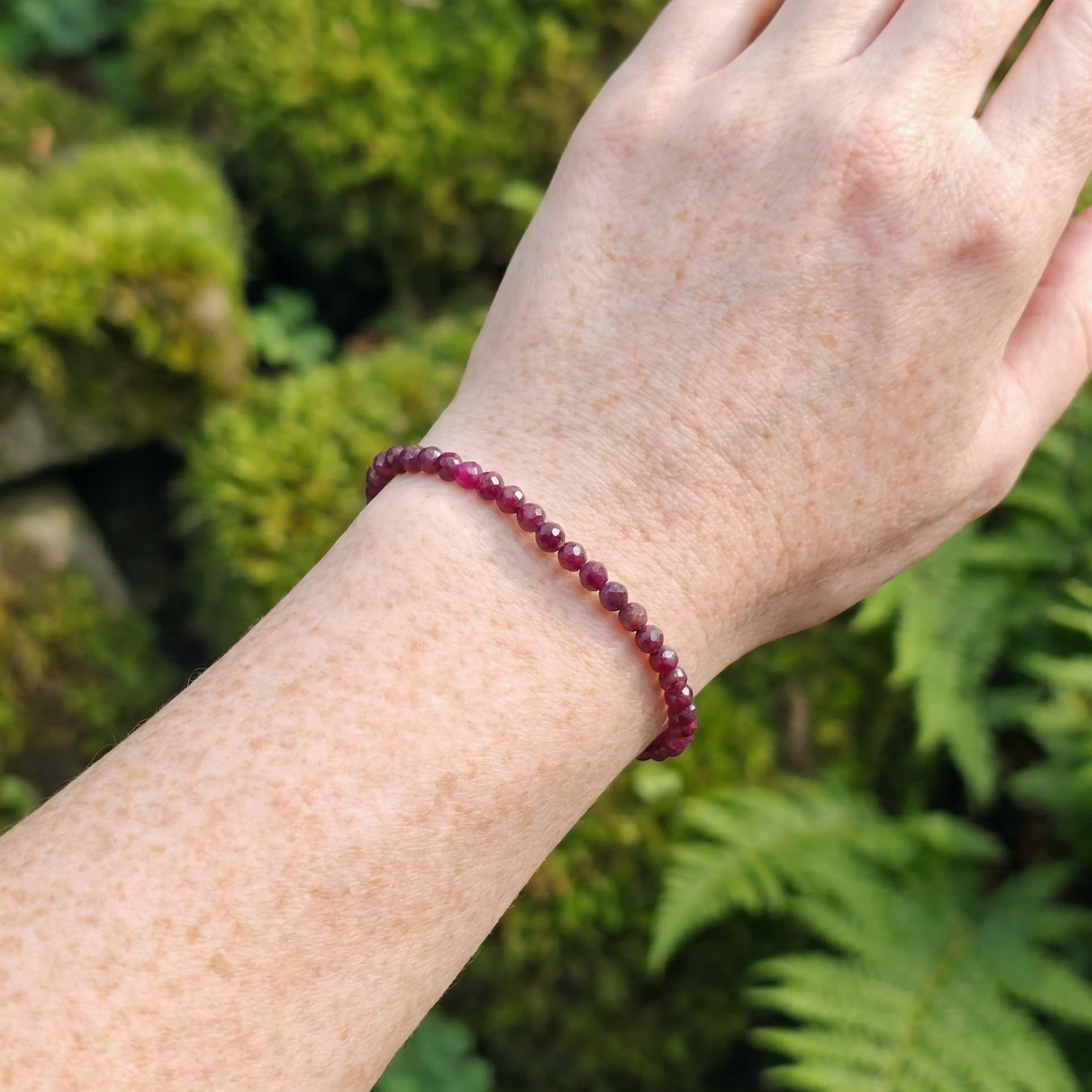 Naturstein Armband 925 Sterling Silber Edelsteinperlen Perlenarmband Damen