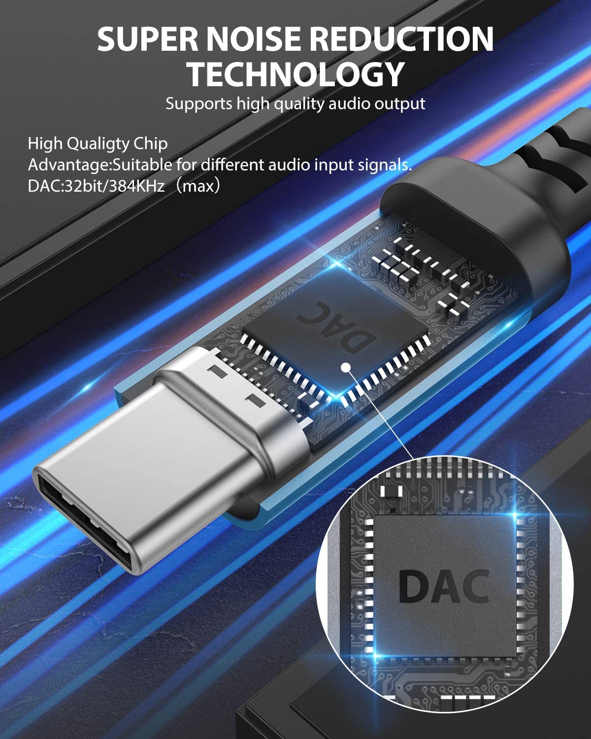 Cavo Adattatore USB-C A Jack 3.5mm AUX &ndash; Okaymobile 1 Metro &ndash; Per Google, Samsung