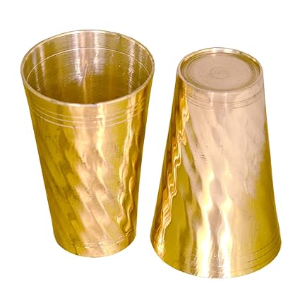 Generic Pure Handmade Bronz Metal Gilat Gilas Uses for Health Benefit / Colour Yellow (400 GR)