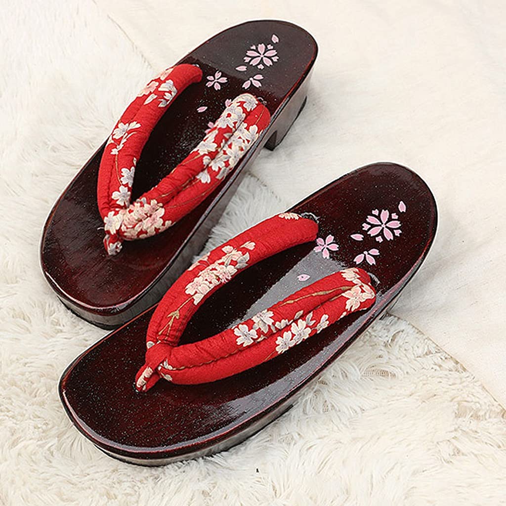 Pantoufles Sandales Japonaises En Bois - Semelle épaisse Antidérapante - Tongs à Lacets - Pour Maison, Plage, Spa - 11