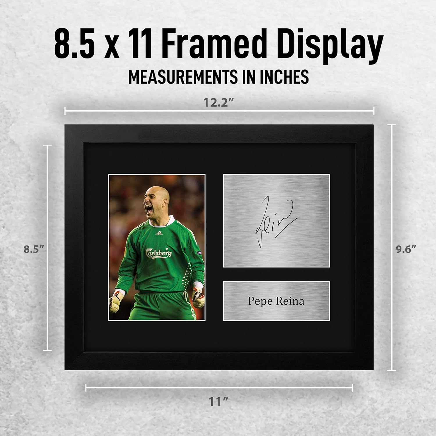 HWC Trading Pepe Reina Liverpool Gifts Printed Signed Autograph Picture for Soccer Fans and Supporters - US Letter Framed (ID-008708)