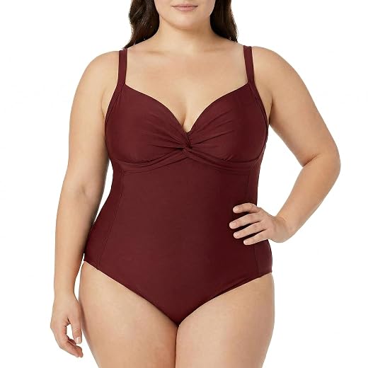 Maiô Inteiro Feminino 48-54 Tamanho Grande Modelador Moda Praia Multicor Decote V Torcido Frontal 3318