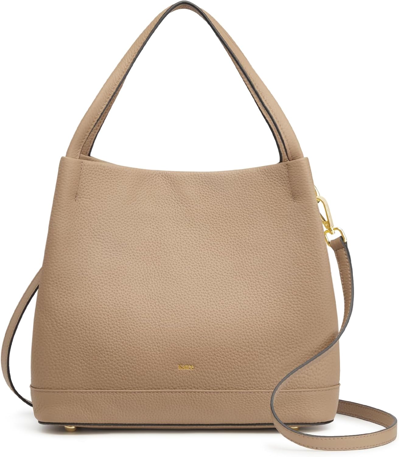 Kattee Genuine Leather Handbags for Women 2026 Trendy, Soft Leather Bucket Bags Shoulder Tote Crossbody Purses with 2 Straps