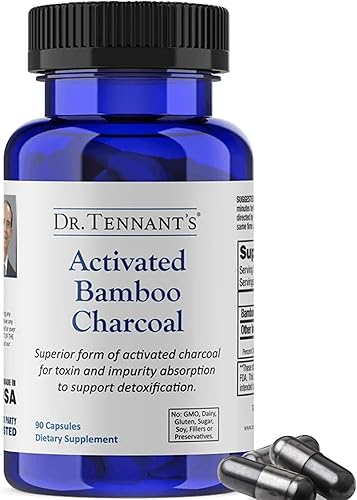 Dr. Tennant's Carbón de bambú activado | Suplemento desintoxicante sin coco | Apoya la limpieza del tracto gastrointestinal y la salud digestiva |