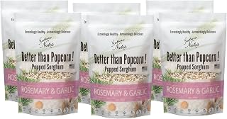 Nature Nate’s Popped Sorghum, Rosemary & Garlic - Sorghum, Keto & Gluten Free, Healthy Snacks, Better Than Popcorn, Made in USA - 5 Ounce (Pack of 6)