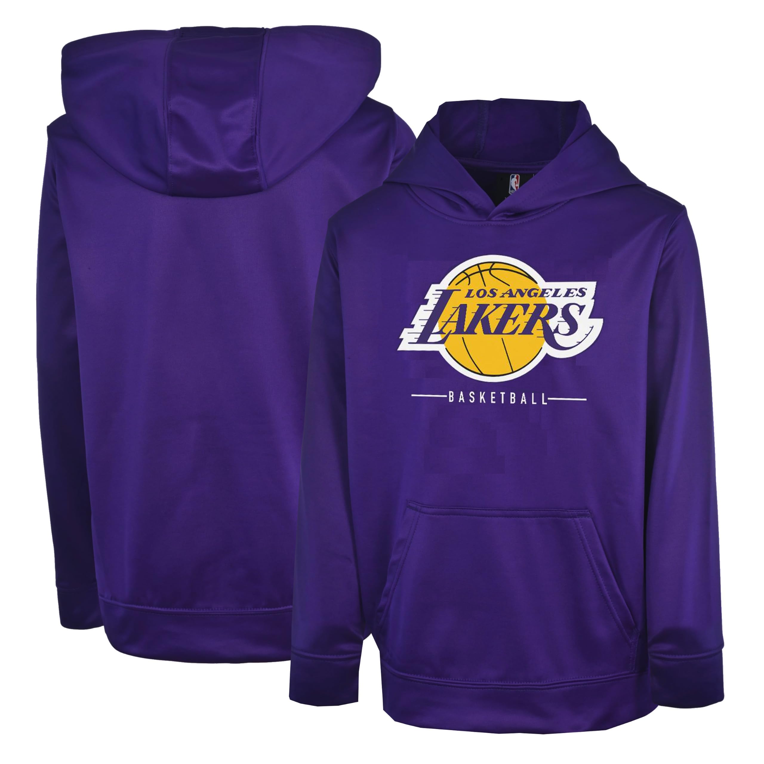 Outerstuff NBA Kids Youth 4-20 Official Game Time On-Court Pullover Performance Fleece Hoodie Sweatshirt, Los Angeles Lakers - Purple, 18-20