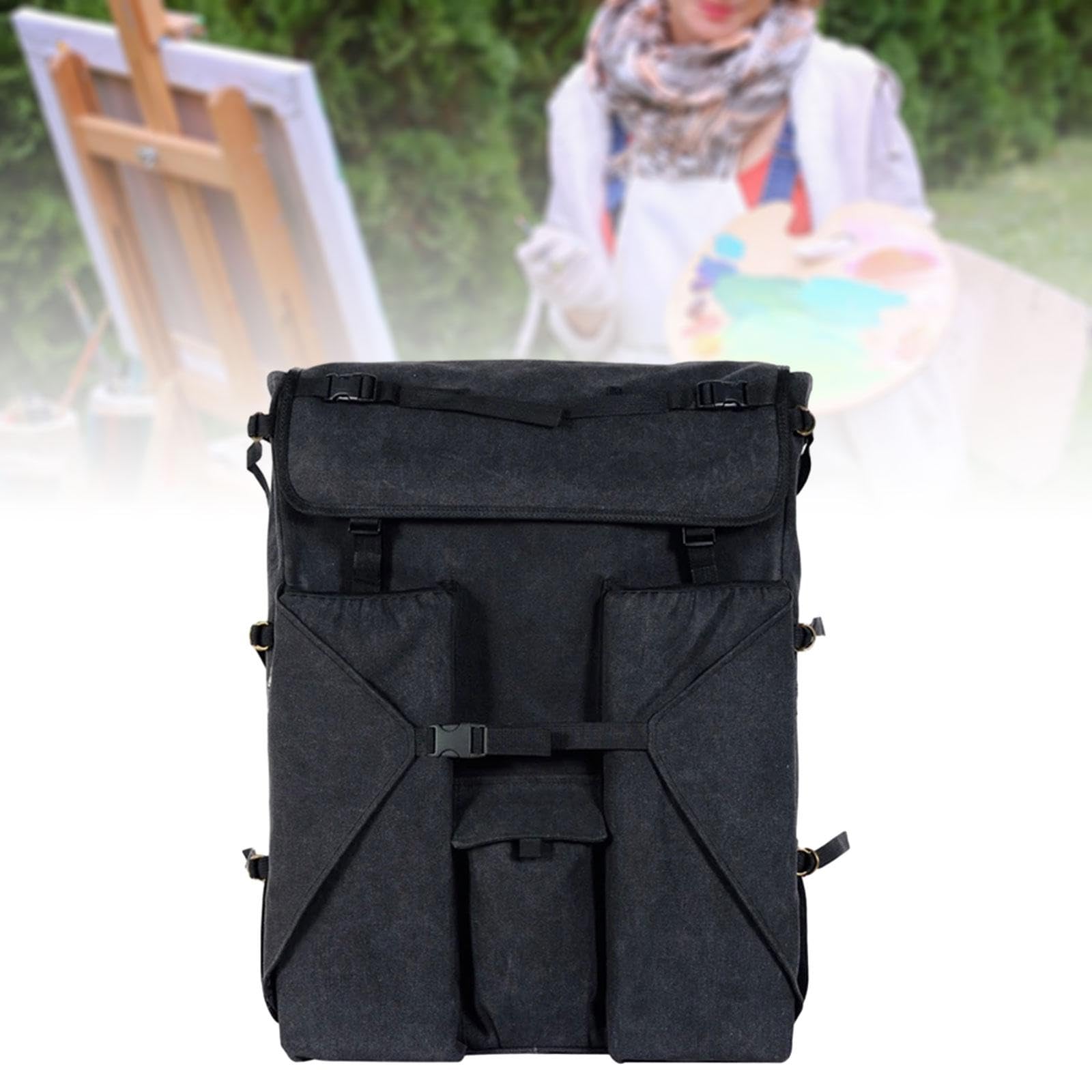 Art Case Portadisegni Zaino Porta Tavole Disegno Organizzatore Impermeabile Leggero Resistente Adatto per Aule D'Arte Laboratori Studenti Es, nero