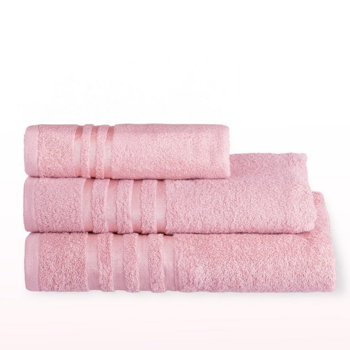 Juego de 6 Toallas de Ducha Grandes Rosa 100% algodón Rizo de 150x100 cm | Tejido suave de gran gramaje con alta absorción. Aptas para lavadora, de uso diario.