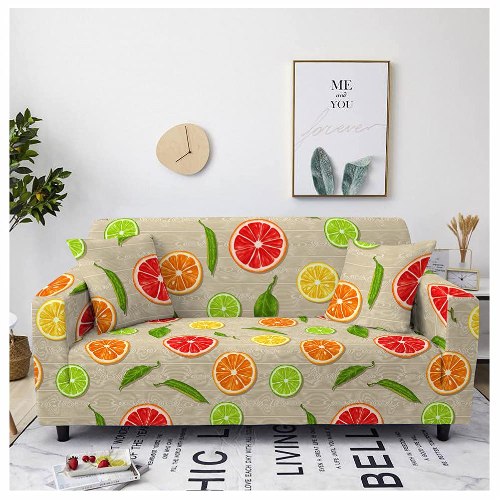 Housse de canapé extensible orange pour rénover facilement un meuble usé ou taché