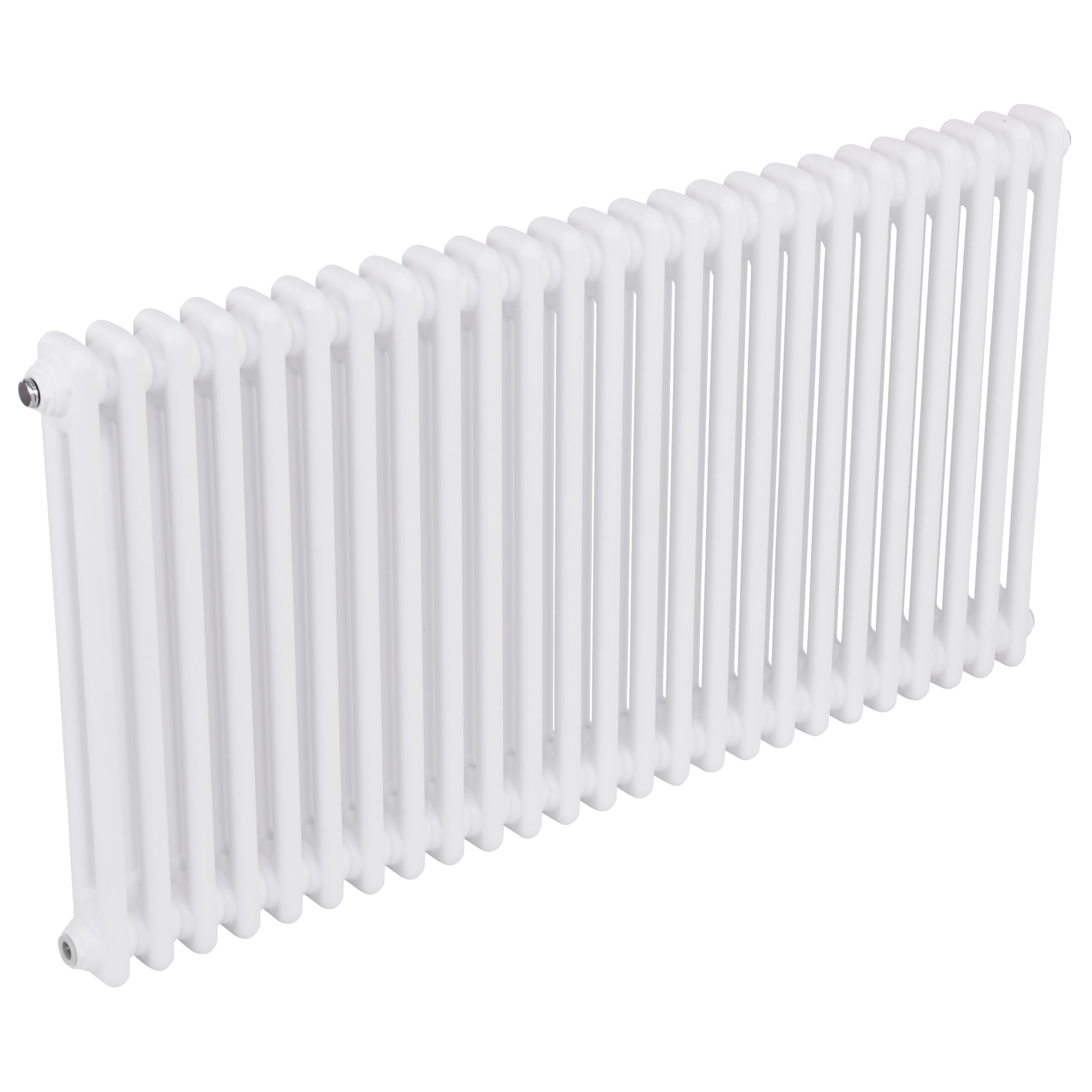 Baridi Horizontal Traditional 2 Column Radiator 600 x 1147mm, 25 Fins, Efficient Heat Output, Central Heating, White – DH370