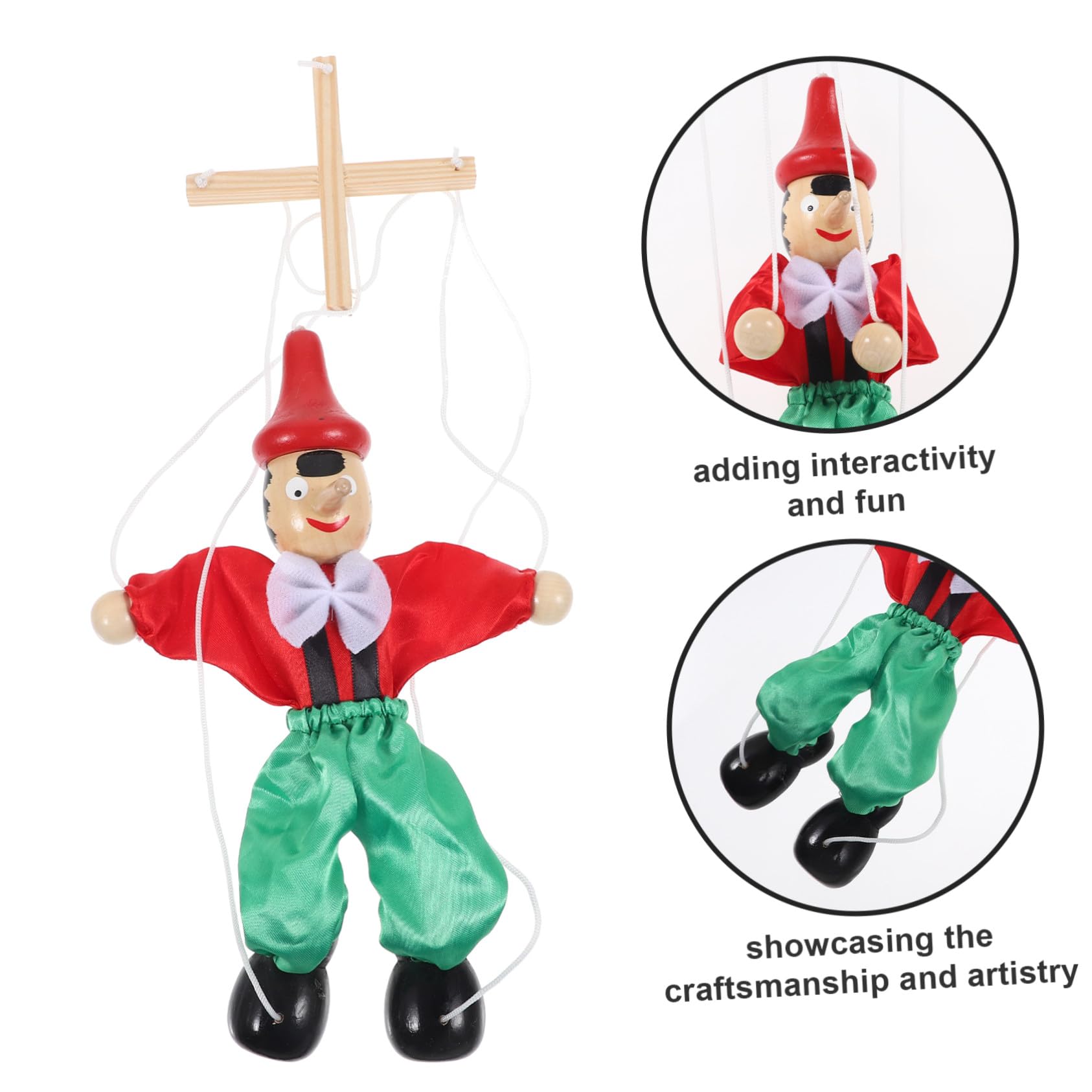 SUPVOX Marionette Puppet Toys String Puppet for Boys and Girls Creative Marionettes Wooden People Figures Play - Image 3