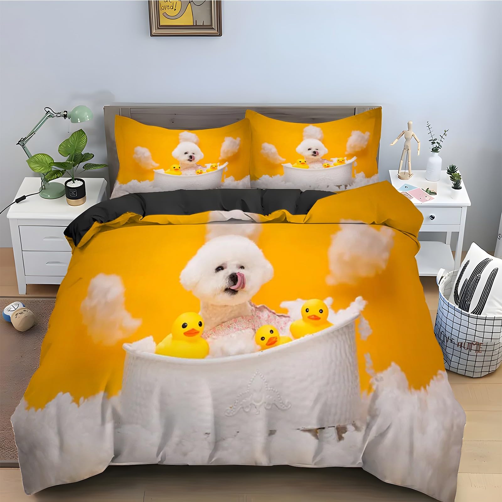 Housse de couette 220x240 facile à enfiler avec fermeture éclair parure de lit