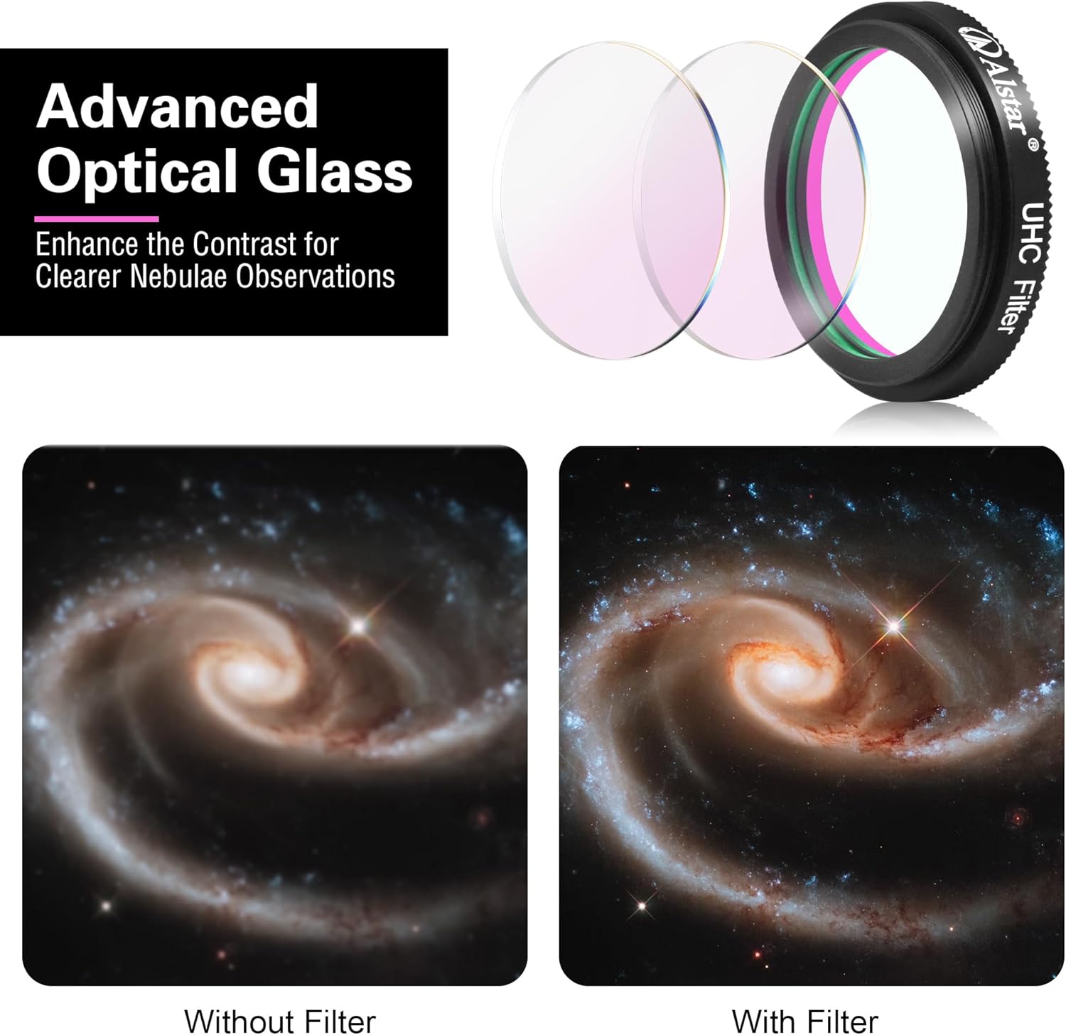 Alstar 1.25" 58 Degree 7mm Telescope Eyepiece - Bundle with - 1.25" UHC (Ultra High Contrast) Filter
