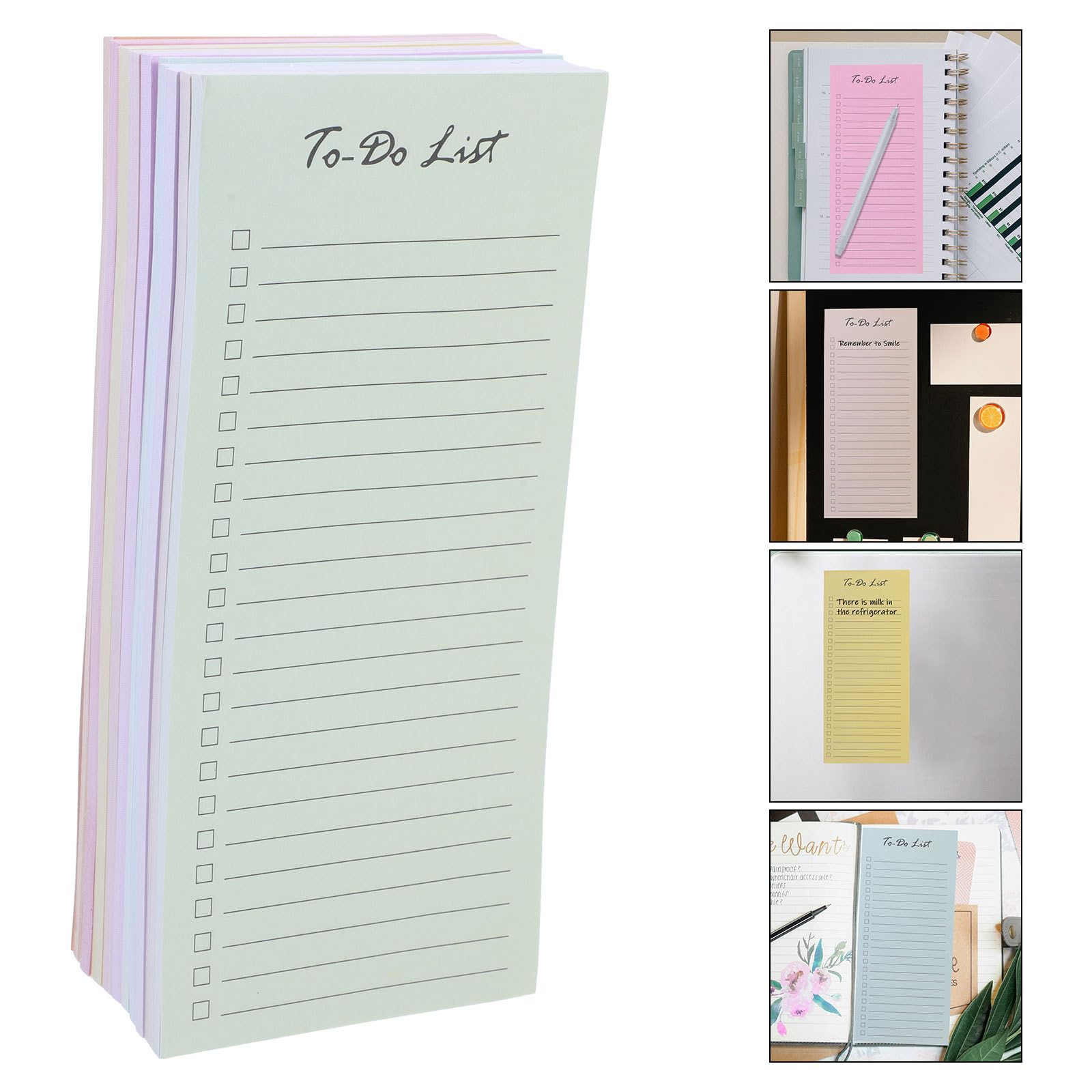 TEHAUX 10 Stück Wiederverwendbare Haftnotizen aus Papier mit Starkem Klebstoff 50 Blatt pro Block für Planer und Schulmaterialien Bunte Markierungszettel