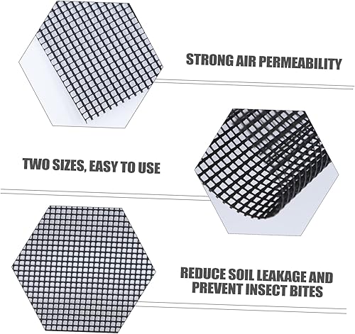 Miniatura 3 de Happyyami 20 piezas de maceta inferior de malla para agujeros de drenaje, malla inferior, malla de plástico, malla de bonsái, almohadilla de malla