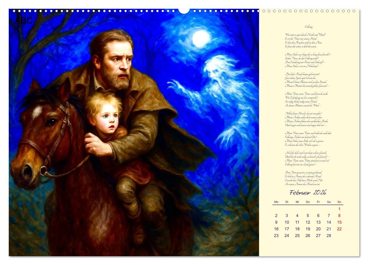 Gedichte. Die berühmtesten deutschsprachigen Verse (hochwertiger Premium Wandkalender 2026 DIN A2 quer), Kunstdruck in Hochglanz: Poetische Meisterwerke der deutschen Lyrik (CALVENDO Kunst)