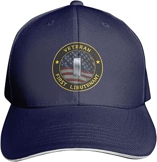 US First Lieutenant Rank Insignia Emblem(1LT, O‑2) Veteran Adjustable Navy Blue Baseball Cap - Lightweight, Breathable Dad Hat for Men & Women