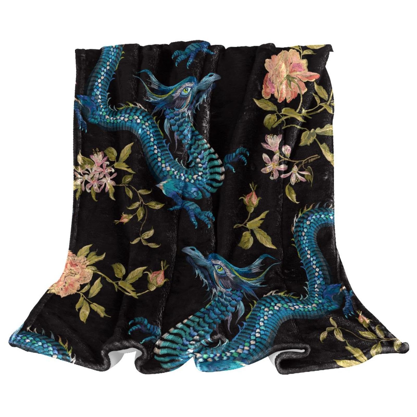 Couverture Polaire Dragon douce et chaude grand plaid pour lits et divans