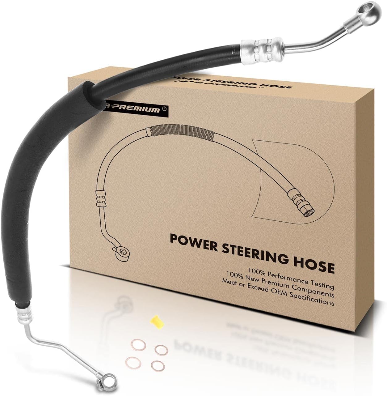 A-Premium Power Steering Pressure Line Hose Assembly Compatible with Chevrolet Tracker 2003-2004, Suzuki Grand Vitara 2001-2005, Xl-7 2002-2006, with Washer, Pump to Rack/Gear