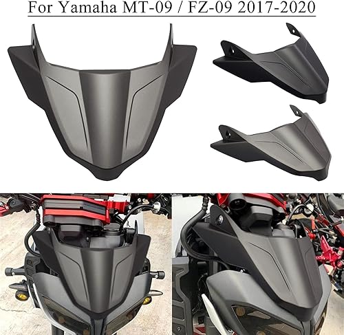 Miniatura 2 de Parabrisas delantero de motocicleta, deflector de viento de flujo de aire compatible con Yamaha FZ-09 MT-09 2017 2018 2019 2020 de plástico (color