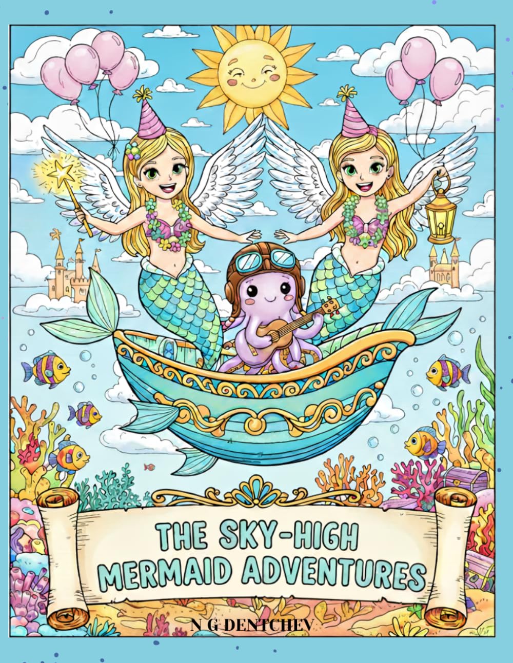 THE SKY-HIGH MERMAID ADVENTURES: word search & colouring book for kids