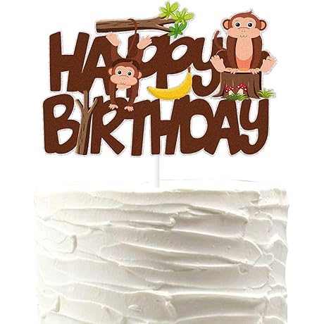 Celebrate Life's Sweet Moments with Monkey Happy Birthday Cake Topper