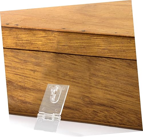 Miniatura 4 de Mini bisagras de bloqueo de acrílico, 10 piezas de bisagras de acrílico transparente con cierre de bisagra de plástico con hebilla de bloqueo, kit