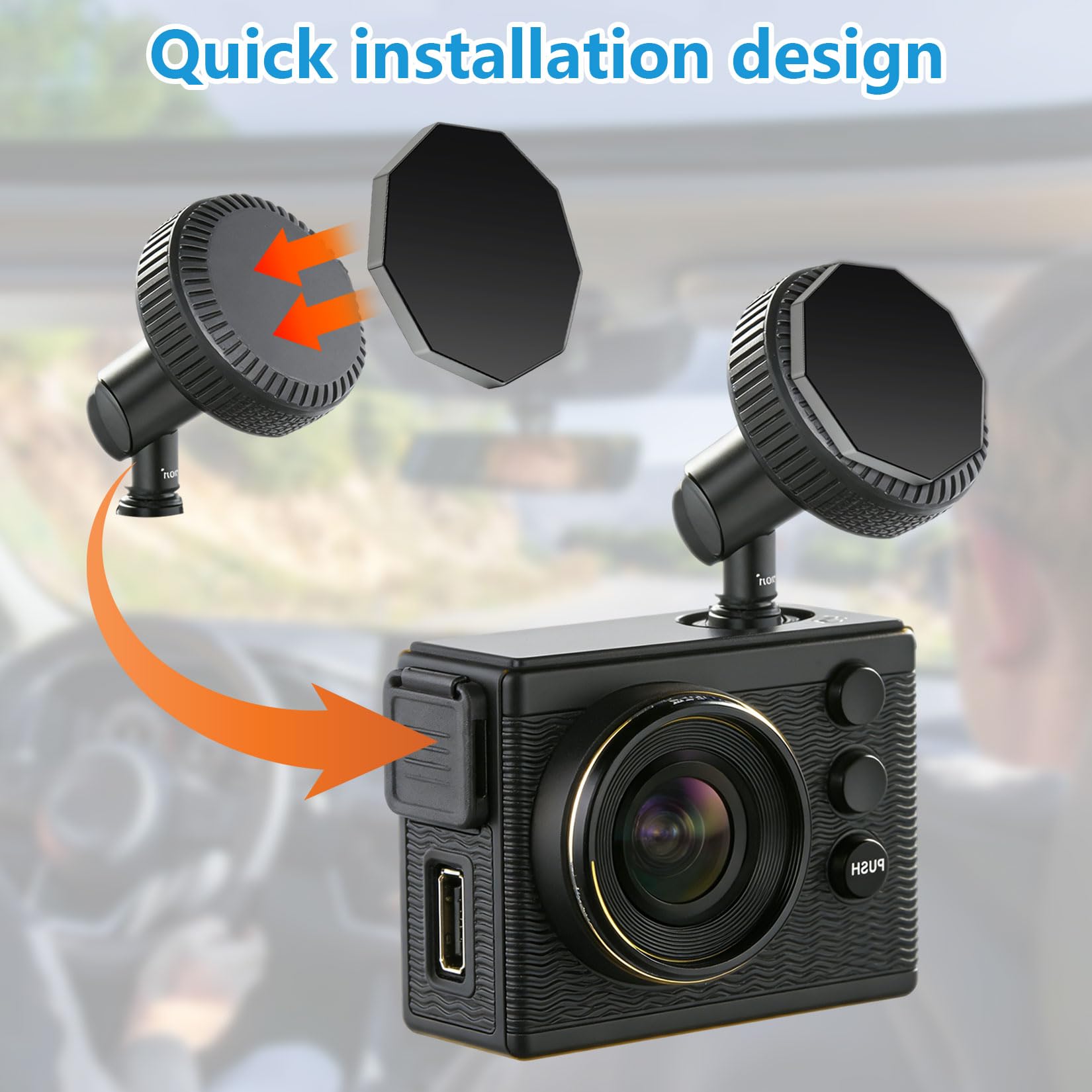 4 Pcs for Garmin Dash Cam Mount Adhesive Pads,Windshield Adhesive Metal Piece Replacement for Garmin Low-Profile Magnetic Mount for Dash Cam Mount 45/46/47/55/56/57/65W/66W/Tandem/Speak Plus Part — view 5