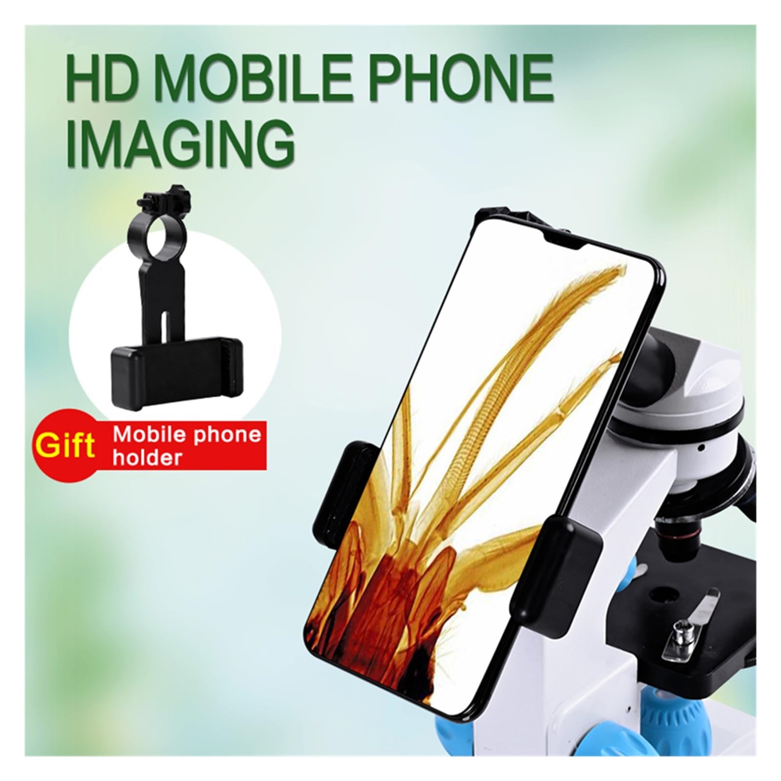 Microscopio Biológico HD Zoom 2000x + 13 Uds. De Accesorios + Ocular Electrónico Monocular Laboratorio De Estudiantes Educación LED USB,Enfoque Fino(Package 1)