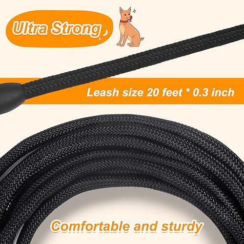Miniatura 3 de Vivifying Cordón de control para perros, cuerda larga flotante de 20 pies19.7ft con asa suave para acampar, jugar, patio trasero, playa y lago