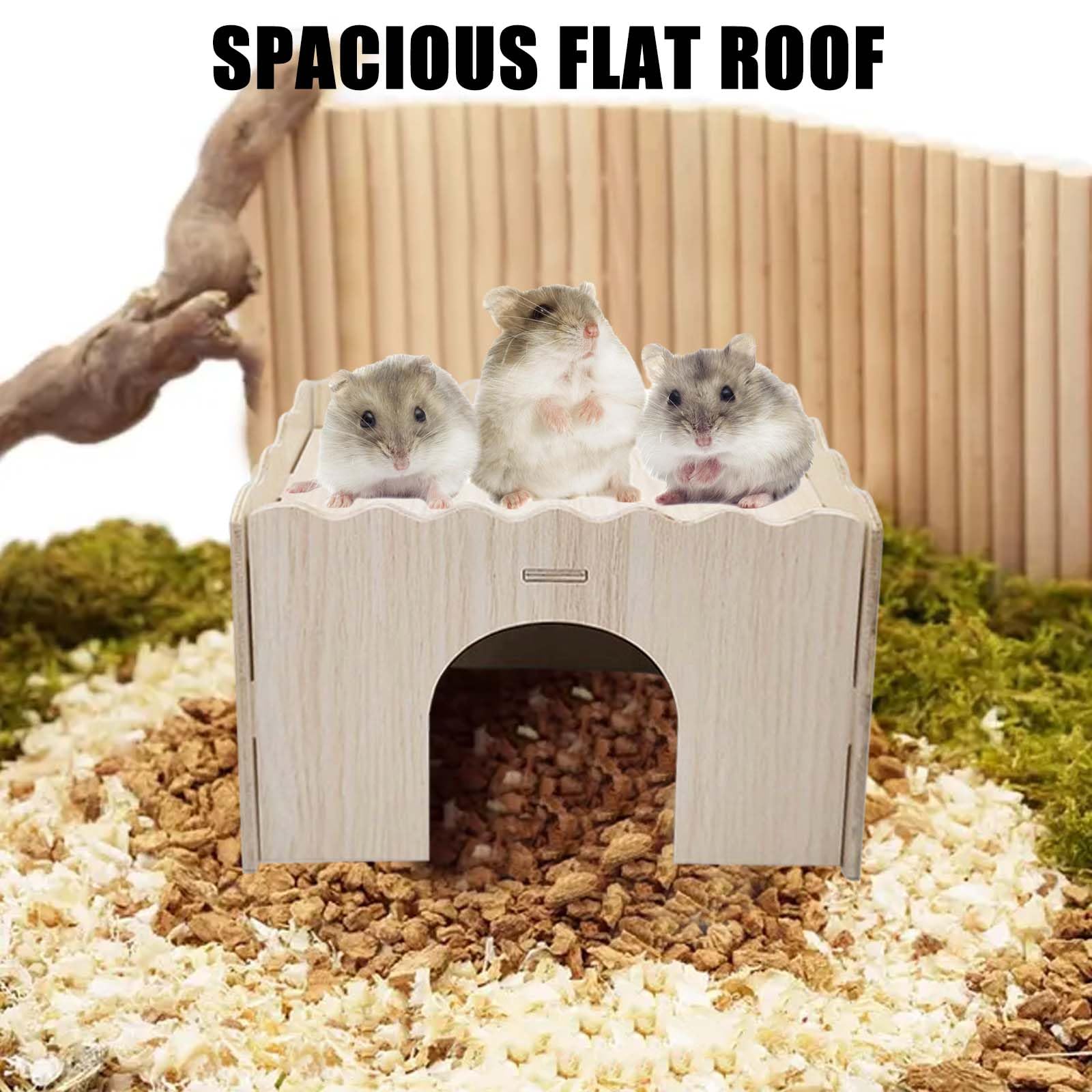 Meerschweinchen-Schloss Aus Holz – Mit Hängematte & Rampe – Spielparadies Für Nager